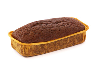 Ready made brown cake isolated on white background

