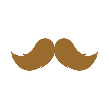 mustache icon image, flat style