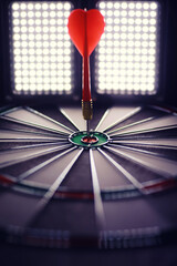Darts. The dart for playing in the game board is stuck. Hit sector in darts. The concept of a...