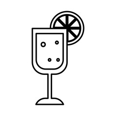 tropical cocktail icon, line style