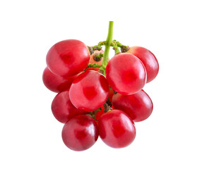 red grapes isolated on white background.