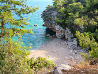 Fototapeta premium Wild bay on the Mediterranean Sea in Turkey