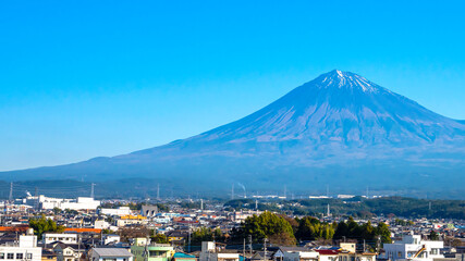 Close up of Fuji Mountain with blue sky 3