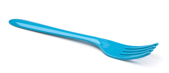 Plastic dining fork isolated.