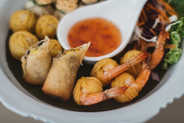 Mixed fried  appetizer food