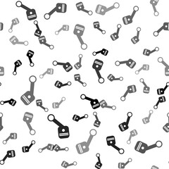 Black Engine piston icon isolated seamless pattern on white background. Car engine piston sign. Vector Illustration.