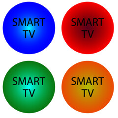 circles in red, green, blue and yellow with the inscription smart tv. smart tv logo