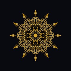 Mandalas with black and white for coloring books. Decorative round ornaments.	
