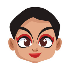 woman head cartoon vector design