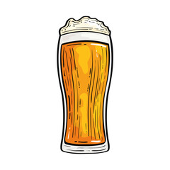Beer glass design, Pub alcohol bar brewery drink ale and lager theme Vector illustration