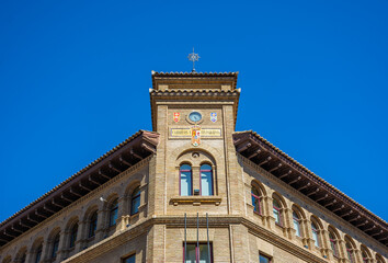 Fototapeta na wymiar Artistic architecture in the town of Huesca, Aragon, Spain