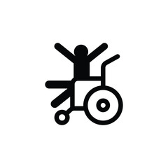 Patient on wheelchair icon vector isolated on white