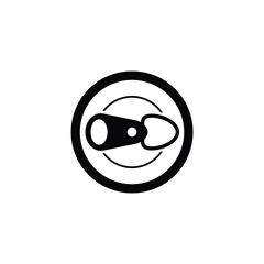 Can lid icon vector isolated on white