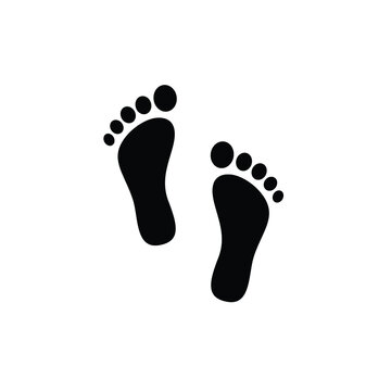 Footprint icon vector isolated on white