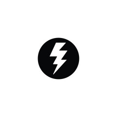 Lightning icon vector isolated on white