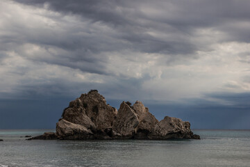 sea in cloudy weather in Cyprus between Limassol and Paphos