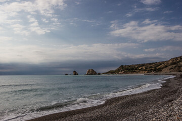 sea in cloudy weather in Cyprus between Limassol and Paphos