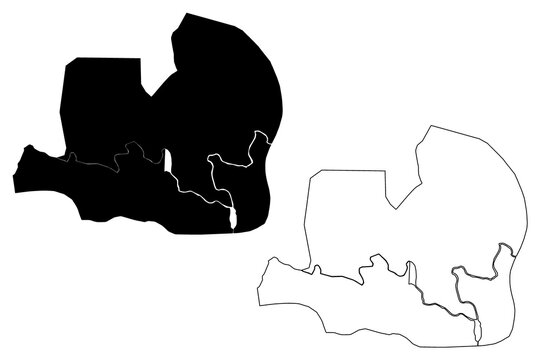 Ciudad de la Paz City (Republic of Equatorial Guinea, Djibloho Province) map vector illustration, scribble sketch City of Oyala map