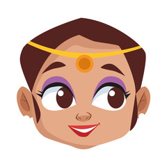 Isolated diwali woman cartoon head vector design
