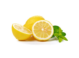 Fresh lemon isolated on white