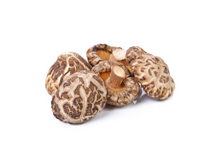 Dry Mushrooms on white background