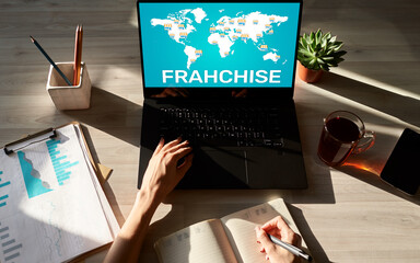 Franchise business model and marketing strategy concept.