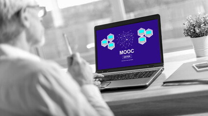 Mooc concept on a laptop screen