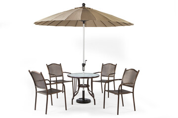 outdoor dining table on white background