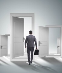 Fototapeta premium Businessman facing many business opportunities