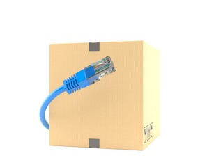 Package with network cable