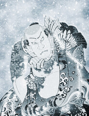 Fototapeta premium 当世好男子伝 花和尚魯智深に比す朝比奈藤兵衛 ウィンターバージョン 