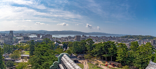 松江城天守からの松江市街地の眺望