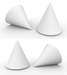 3d cone on white background