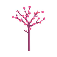 Obraz na płótnie Canvas Isolated chinese flowers tree vector design