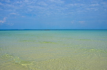 The view of the Pagoda beach and the sea on Koh Rong island in Cambodia