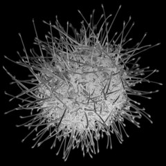 virus, illustration sur fond noir