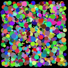 Colorful molecules suspended in space