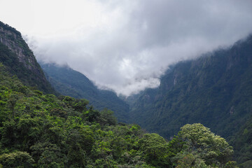 mountain landscape with clouds