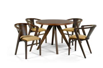 modern dining table on white background