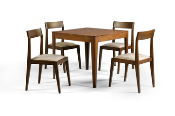 modern dining table on white background