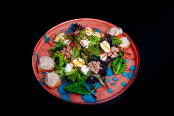 delicious food on black background