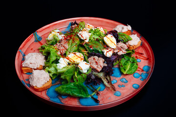 delicious food on black background