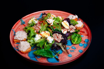 delicious food on black background