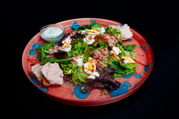 delicious food on black background