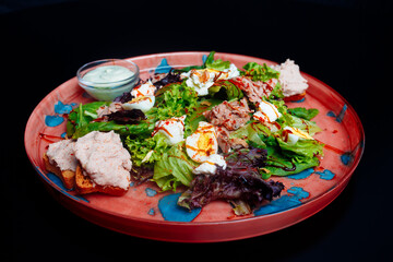 delicious food on black background