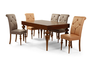 modern dining on a white background