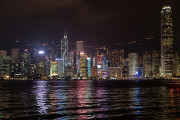 hong kong skyline at night victoria bay