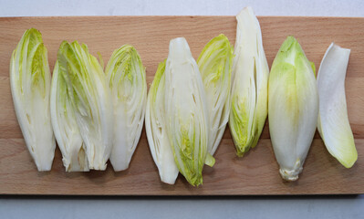 Green chicory. Healthy food concept.