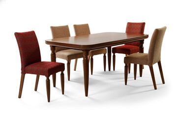 modern dining on a white background