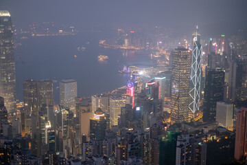 hong kong skyline at night